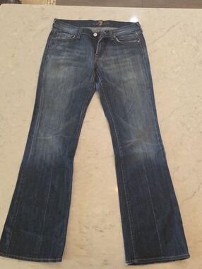 7 For All Mankind Dark Blue Flared Jeans
